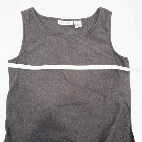 Selene Sport Black Linen Blend Tank Top | Size Medium - Picture 5 of 5